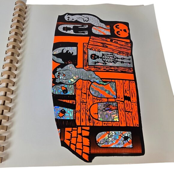Vintage Halloween Window Clings Book Vinyl Stickers Glow in the Dark Christmas - Picture 13 of 16